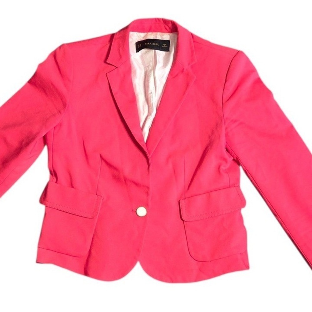 Zara Basic Womens Pink Single Button Tailored Bla… - image 2